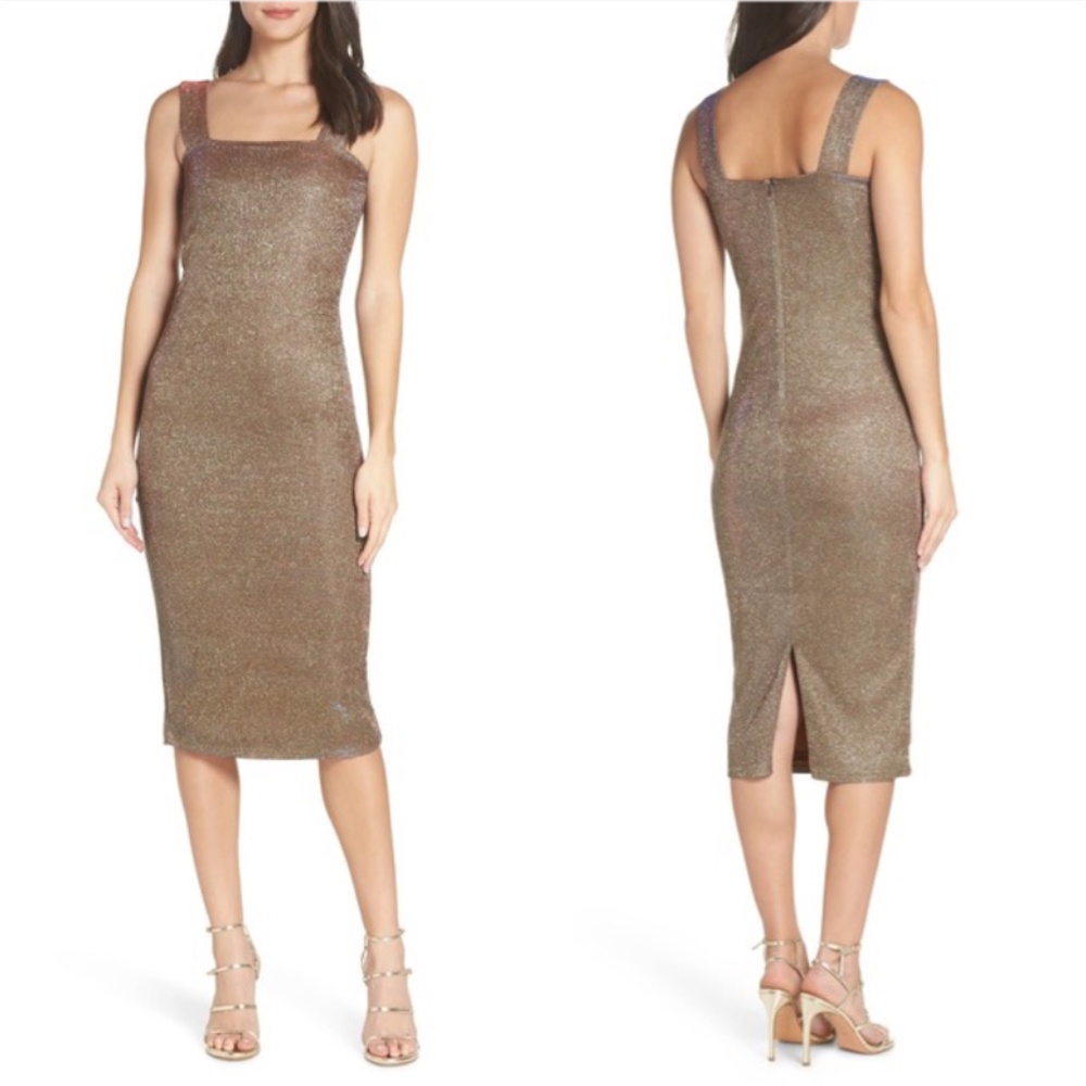 Bardot Womens Mimi Glitter Sheath Party Dress - Picture 1 of 8